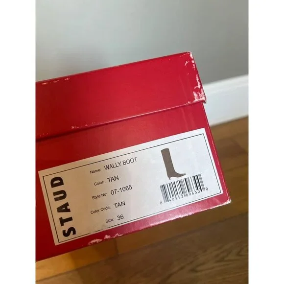 Staud Wally Knee High Leather Boots Tan Brown Womens Size 36 - Picture 13 of 13